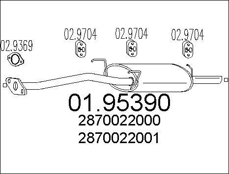 MTS 01.95390 - Izplūdes gāzu trokšņa slāpētājs (pēdējais) autodraugiem.lv