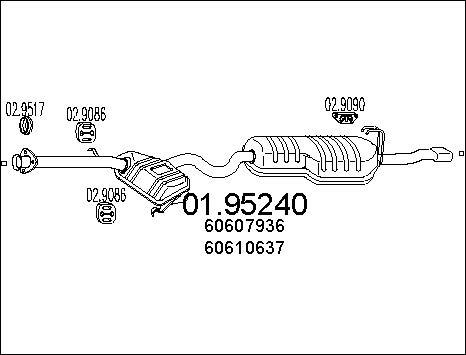 MTS 01.95240 - Izplūdes gāzu trokšņa slāpētājs (pēdējais) autodraugiem.lv