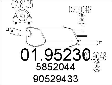 MTS 01.95230 - Izplūdes gāzu trokšņa slāpētājs (pēdējais) autodraugiem.lv
