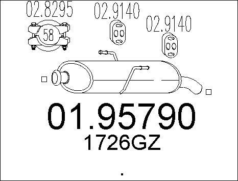 MTS 01.95790 - Izplūdes gāzu trokšņa slāpētājs (pēdējais) autodraugiem.lv