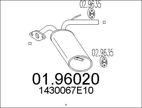 MTS 01.96020 - Izplūdes gāzu trokšņa slāpētājs (pēdējais) autodraugiem.lv