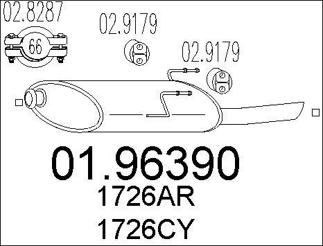 MTS 01.96390 - Izplūdes gāzu trokšņa slāpētājs (pēdējais) autodraugiem.lv