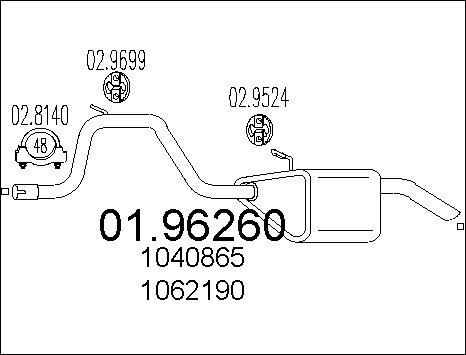 MTS 01.96260 - Izplūdes gāzu trokšņa slāpētājs (pēdējais) autodraugiem.lv