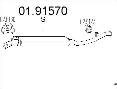 MTS 01.91570 - Izplūdes gāzu trokšņa slāpētājs (pēdējais) autodraugiem.lv