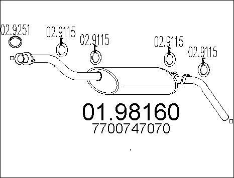 MTS 01.98160 - Izplūdes gāzu trokšņa slāpētājs (pēdējais) autodraugiem.lv