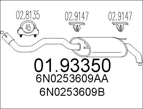 MTS 01.93350 - Izplūdes gāzu trokšņa slāpētājs (pēdējais) autodraugiem.lv