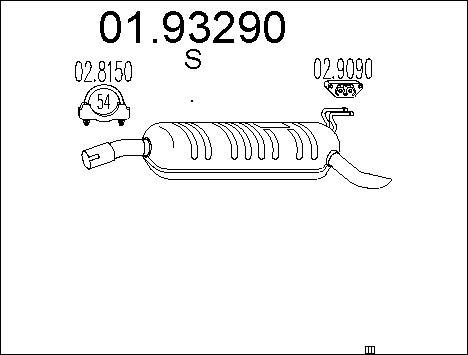 MTS 01.93290 - Izplūdes gāzu trokšņa slāpētājs (pēdējais) autodraugiem.lv