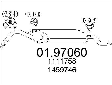 MTS 01.97060 - Izplūdes gāzu trokšņa slāpētājs (pēdējais) autodraugiem.lv