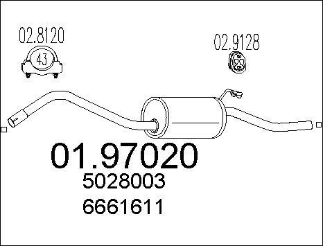 MTS 01.97020 - Izplūdes gāzu trokšņa slāpētājs (pēdējais) autodraugiem.lv