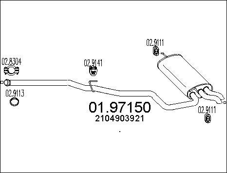 MTS 01.97150 - Izplūdes gāzu trokšņa slāpētājs (pēdējais) autodraugiem.lv