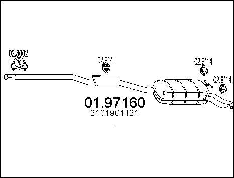 MTS 01.97160 - Izplūdes gāzu trokšņa slāpētājs (pēdējais) autodraugiem.lv