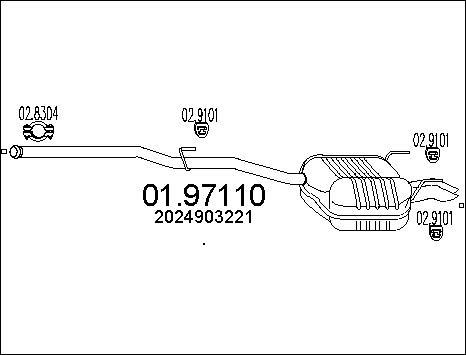 MTS 01.97110 - Izplūdes gāzu trokšņa slāpētājs (pēdējais) autodraugiem.lv