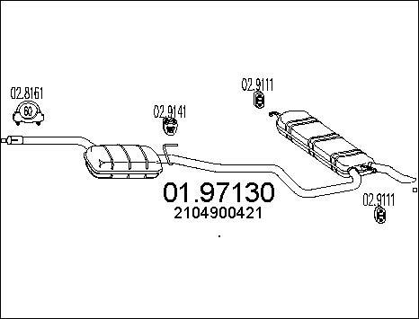 MTS 01.97130 - Izplūdes gāzu trokšņa slāpētājs (pēdējais) autodraugiem.lv