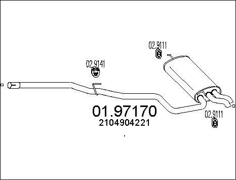 MTS 01.97170 - Izplūdes gāzu trokšņa slāpētājs (pēdējais) autodraugiem.lv