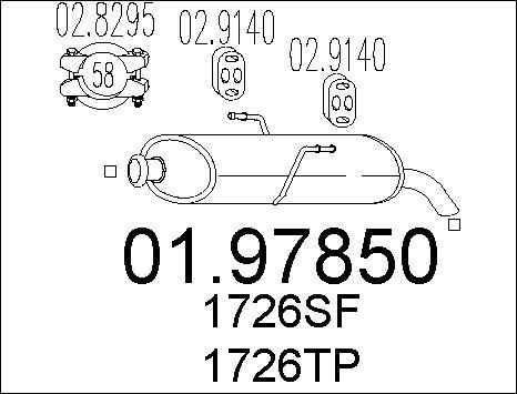 MTS 01.97850 - Izplūdes gāzu trokšņa slāpētājs (pēdējais) autodraugiem.lv