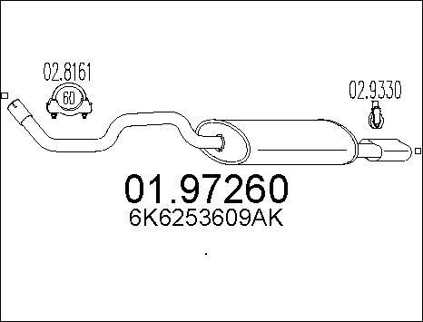 MTS 01.97260 - Izplūdes gāzu trokšņa slāpētājs (pēdējais) autodraugiem.lv