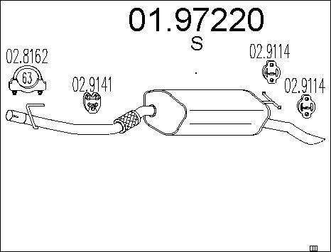 MTS 01.97220 - Izplūdes gāzu trokšņa slāpētājs (pēdējais) autodraugiem.lv