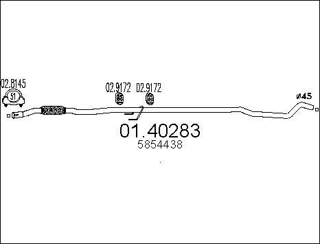 MTS 01.40283 - Izplūdes caurule autodraugiem.lv