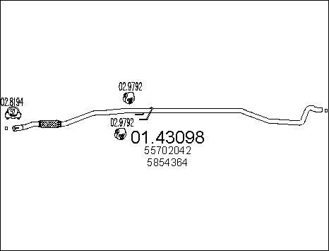 MTS 01.43098 - Izplūdes caurule autodraugiem.lv