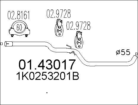 MTS 01.43017 - Izplūdes caurule autodraugiem.lv