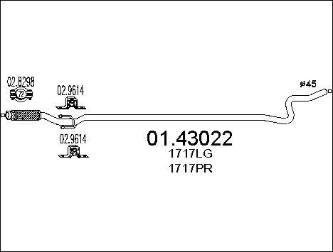 MTS 01.43022 - Izplūdes caurule autodraugiem.lv