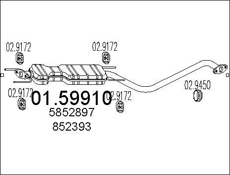 MTS 01.59910 - Vidējais izpl. gāzu trokšņa slāpētājs autodraugiem.lv