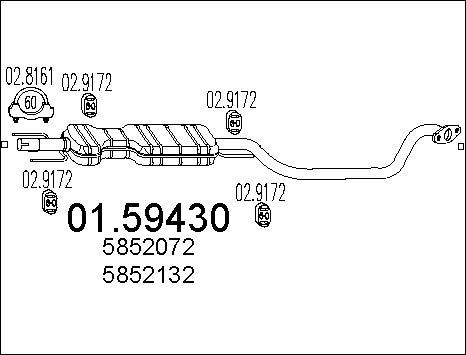 MTS 01.59430 - Vidējais izpl. gāzu trokšņa slāpētājs autodraugiem.lv