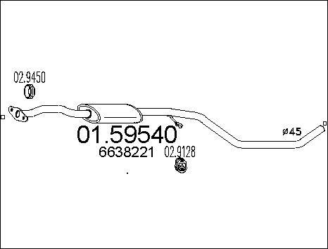 MTS 01.59540 - Vidējais izpl. gāzu trokšņa slāpētājs autodraugiem.lv