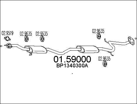 MTS 01.59000 - Vidējais izpl. gāzu trokšņa slāpētājs autodraugiem.lv