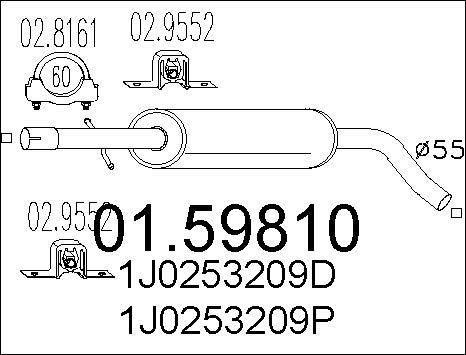 MTS 01.59810 - Vidējais izpl. gāzu trokšņa slāpētājs autodraugiem.lv