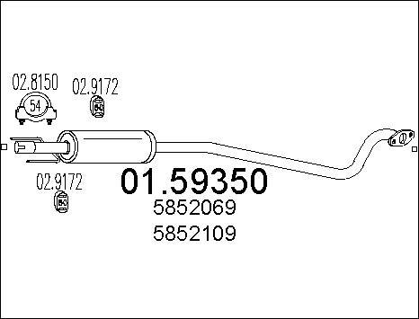 MTS 01.59350 - Vidējais izpl. gāzu trokšņa slāpētājs autodraugiem.lv