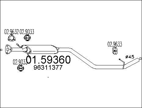 MTS 01.59360 - Vidējais izpl. gāzu trokšņa slāpētājs autodraugiem.lv