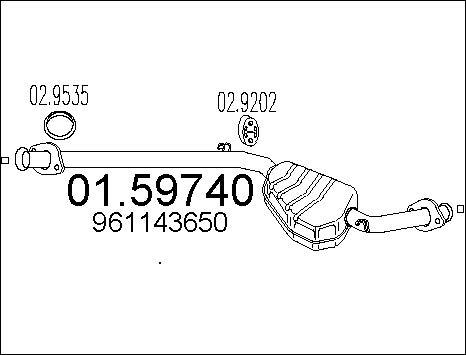 MTS 01.59740 - Vidējais izpl. gāzu trokšņa slāpētājs autodraugiem.lv