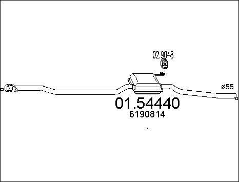 MTS 01.54440 - Vidējais izpl. gāzu trokšņa slāpētājs autodraugiem.lv