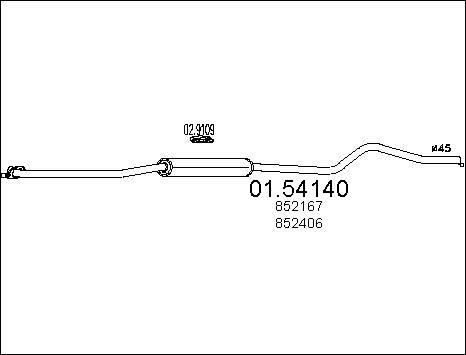 MTS 01.54140 - Vidējais izpl. gāzu trokšņa slāpētājs autodraugiem.lv