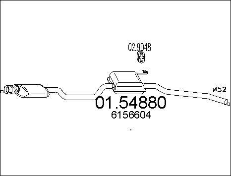 MTS 01.54880 - Vidējais izpl. gāzu trokšņa slāpētājs autodraugiem.lv