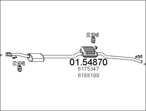 MTS 01.54870 - Vidējais izpl. gāzu trokšņa slāpētājs autodraugiem.lv