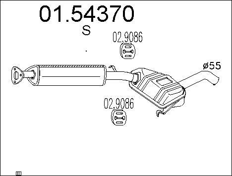 MTS 01.54370 - Vidējais izpl. gāzu trokšņa slāpētājs autodraugiem.lv