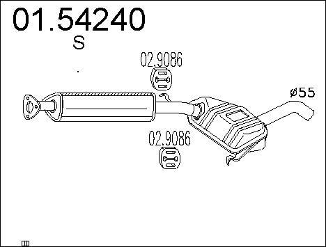 MTS 01.54240 - Vidējais izpl. gāzu trokšņa slāpētājs autodraugiem.lv