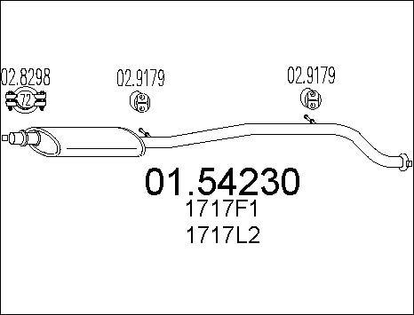 MTS 01.54230 - Vidējais izpl. gāzu trokšņa slāpētājs autodraugiem.lv