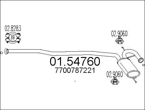 MTS 01.54760 - Vidējais izpl. gāzu trokšņa slāpētājs autodraugiem.lv