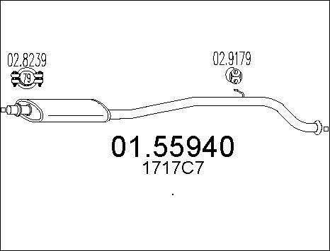 MTS 01.55940 - Vidējais izpl. gāzu trokšņa slāpētājs autodraugiem.lv