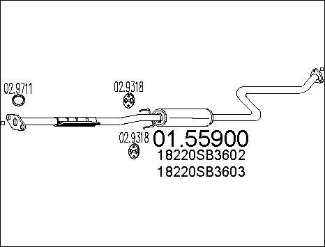 MTS 01.55900 - Vidējais izpl. gāzu trokšņa slāpētājs autodraugiem.lv