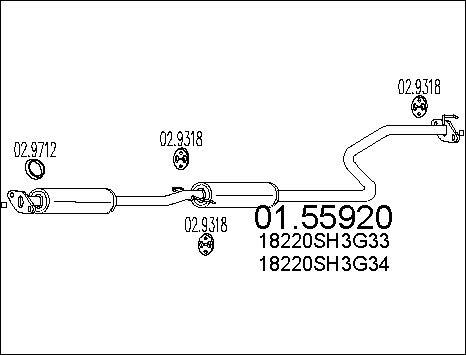 MTS 01.55920 - Vidējais izpl. gāzu trokšņa slāpētājs autodraugiem.lv