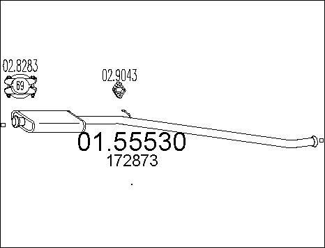 MTS 01.55530 - Vidējais izpl. gāzu trokšņa slāpētājs autodraugiem.lv