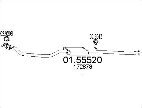 MTS 01.55520 - Vidējais izpl. gāzu trokšņa slāpētājs autodraugiem.lv