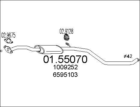 MTS 01.55070 - Vidējais izpl. gāzu trokšņa slāpētājs autodraugiem.lv