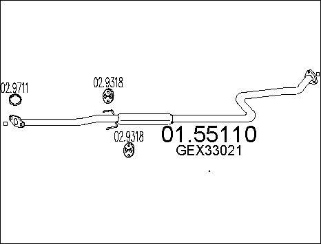 MTS 01.55110 - Vidējais izpl. gāzu trokšņa slāpētājs autodraugiem.lv