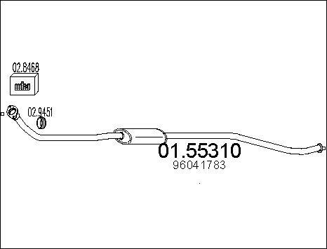 MTS 01.55310 - Vidējais izpl. gāzu trokšņa slāpētājs autodraugiem.lv