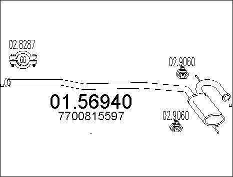 MTS 01.56940 - Vidējais izpl. gāzu trokšņa slāpētājs autodraugiem.lv